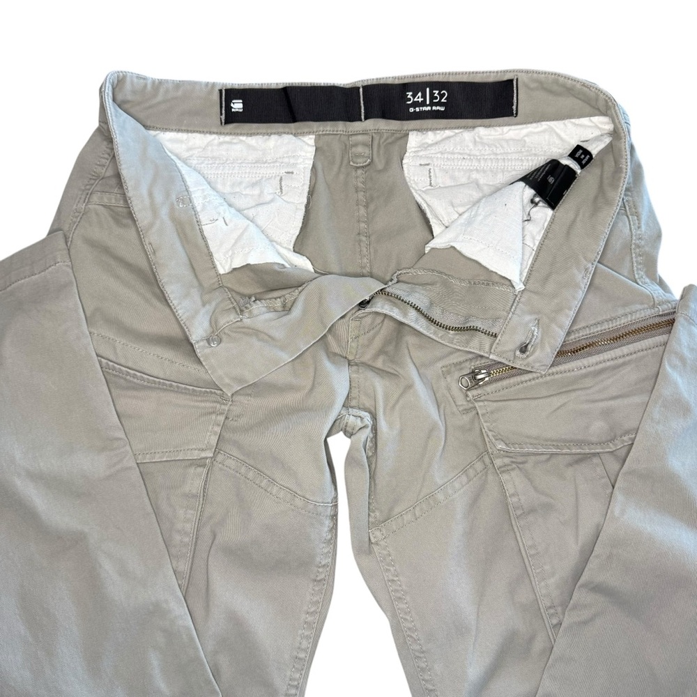 G-Star Raw Light Tan Cargo Straight Leg Pants Men Trouser Size 34 - Picture 9 of 13